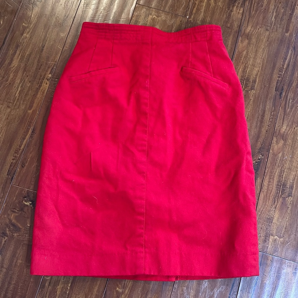 Vintage Hauber Sporting Life red wool‎ skirt Made in West Germany